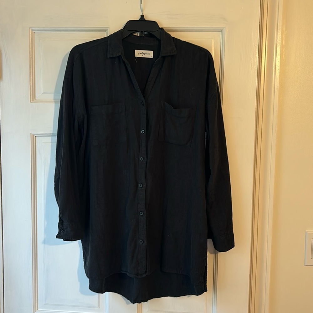CJLA Washed Black Button Up